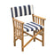 Whitecap Directors Chair II w/Navy White Cushion - Teak