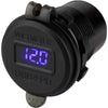 Sea-Dog Round USB USB-C Power Socket w/Hidden Voltmeter