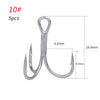 Noeby 4/5Pcs 3X Strong Treble Hooks 1 2 4 6 8 10#