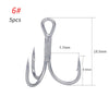 Noeby 4/5Pcs 3X Strong Treble Hooks 1 2 4 6 8 10#