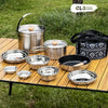 CLS Outdoors Stainless Steel Camp Cookware Set 14PCS 22PCS