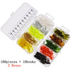 JYJ Soft Plastic Grub Lure & Hook Set 100Pcs/Lot
