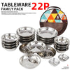 22PC Outdoor Camp Dining Plate Set
