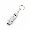 High Decibel Double Tube Survival Keychain Whistle Stainless Steel