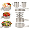 8pcs/Set Stainless Steel Camping Cookware Mess Kit
