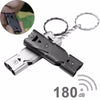 High Decibel Double Tube Survival Keychain Whistle Stainless Steel