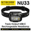 NITECORE NU33 USB-C Rechargeable LED Headlamp 700Lm