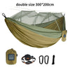 Single/Double Size Nylon Portable Camp Hammock with Mosquito Net