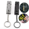 High Decibel Double Tube Survival Keychain Whistle Stainless Steel
