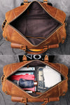 MUNUKI Vintage Crazy Horse Genuine Leather Duffle Bag