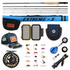 Maximumcatch Extreme X Fly Fishing Combo Kit 3-8WT Fast Action Rod Reel Line Leader and Accessories Set with Triangle Tube