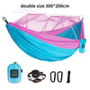 Single/Double Size Nylon Portable Camp Hammock with Mosquito Net