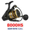 PENN Battle 4 Spinning Reel 5+1 BB 15-40LB Max Drag 6.2:1 5.6:1 4.7:1 4.2:1 7.0:1