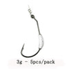 TheTime 5pcs/Lot Weighted Offset Worm Hook