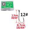 Barbed Bait Hooks 50pcs/Box