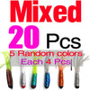 MNFT 20PCS Tri-color 4.5cm/0.5g Silicone Salted Tube Baits