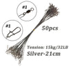 THKFISH 50pc Lead-core Steel Wire Leader With Swivel Double-Lock Snap 32 lb/35 lb