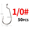 Meredith 50pcs/lot 8#-5/0 Worm Hook