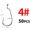 Meredith 50pcs/lot 8#-5/0 Worm Hook