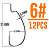 B&U Thin Wire Offset EWG Worm Hook 12Pcs/lot