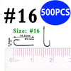 Ellllv 500pcs/lot 10 4 2 2/0 Aberdeen Long Shank Fish Hook