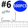 Ellllv 500pcs/lot 10 4 2 2/0 Aberdeen Long Shank Fish Hook