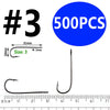 Ellllv 500pcs/lot 10 4 2 2/0 Aberdeen Long Shank Fish Hook