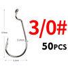 Meredith 50pcs/lot 8#-5/0 Worm Hook