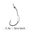 TheTime 5pcs/Lot Weighted Offset Worm Hook