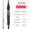 PureLure Lubina Carbon Spinning Rod 2.4m/2.5m/2.58m/2.7m 2PC