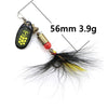 10PCS 1BOX 3G-7G Spinner Set with Feathered Treble Hook