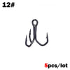 Outkit 5pcs/box Bent Design Treble Hook 6-14#
