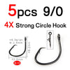 Ellllv 5/0 - 16/0 4X Strong Heavy Offset Point Circle Hook