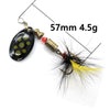 10PCS 1BOX 3G-7G Spinner Set with Feathered Treble Hook