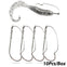 10pcs/lot Weedless Barbed Fishing Hook