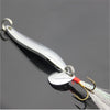 FISHINAPOT 1Pc Metal Sliver Spoon with Feather Treble Hook