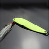 FISHINAPOT 1pc Luminous Spoon with Feathered Treble Hook 5g/7g/10g/13g