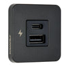 Scanstrut TILE USB-A/USB-C Interior Charging Socket - 12/24V - Black Bezel