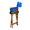 Whitecap Directors Chair w/Blue Seat Covers - Teak