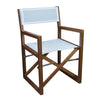 Whitecap Directors Chair w/White Batyline Fabric - Teak