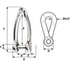 Wichard Captive Pin Twisted Shackle - Diameter 6mm - 1/4"