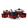 Magma Nestable 10 Piece Induction Non-Stick Enamel Finish Cookware Set - Magma Red