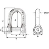 Wichard Self-Locking Allen Head Pin D Shackle - 6mm Diameter - 1/4"