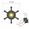 Albin Group Premium Impeller Kit - 51 x 8 x 22mm - 6 Blade - Single Flat Insert