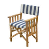 Whitecap Director's Chair II w/Navy & White Cushion - Teak