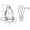 Wichard Self-Locking Twisted Shackle - Diameter 6mm - 1/4"