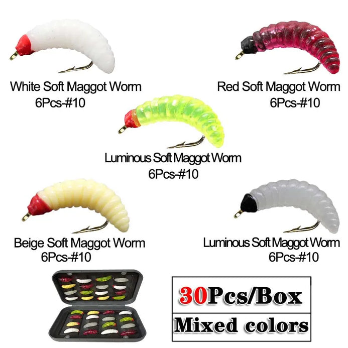 30-100Pcs Fly Fishing Flies Kit Fly Fishing Lures Fly Dry/Wet