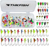 THKFISH 50 Pcs/Box Winter Ice Fishing Jig Set 1.3g-1.8g