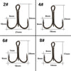 GREENSPIDER 3X Strength Treble Hook 10pcs/Pack 1/2/4/6/8#