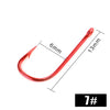 FISH KING 10-50pcs Red Barbed Bait Hook